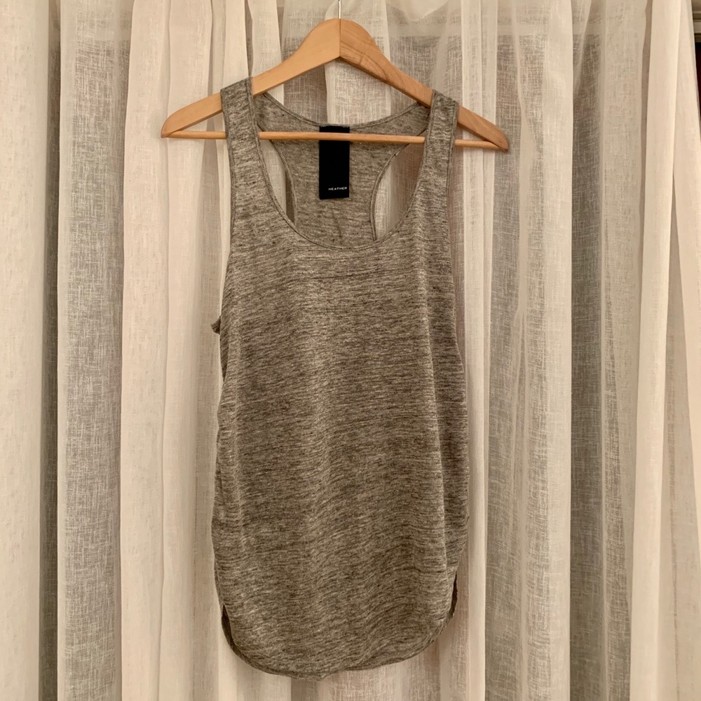 Heather brand tank top. Linen blend feel fabric